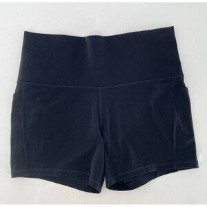 Athleta Plus Size Salutation Stash Pocket II 5" Black Biker Shorts Size 1x